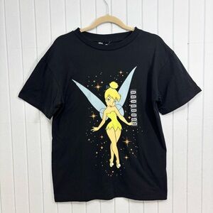 Disney Black Tinker Bell Short Sleeve Tee Size M